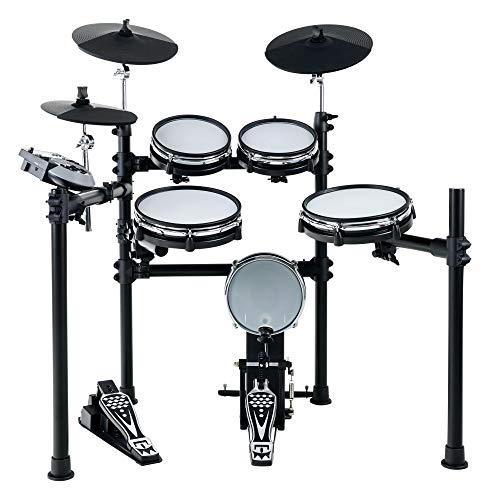 XDrum DD-530 E-Drum Set mit Mesh Heads - Elektronisches Schlagzeug mit 3 Becken Pads 4 Mesh Head Pads, 1 Kick Pad und Rack - 45 Drumkits mit 455 Sounds und Lernmodus mit Play-Along Tracks - Schwarz  