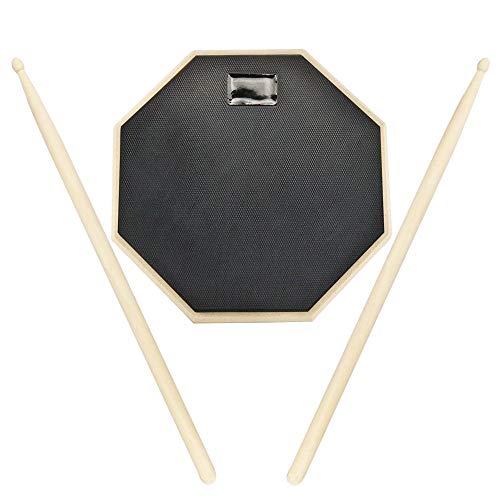 SNAGAROG 8 Zoll Schlagzeug Übungspad Drum Practice Pad mit Drumsticks,Gummi Oberfläche, Holzsockel, für Schlagzeugspieler Anfänger  