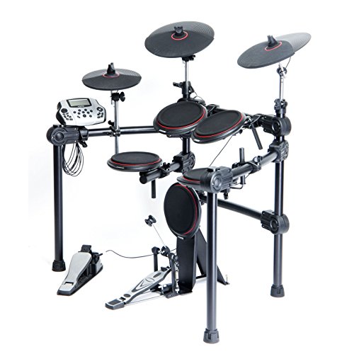 Fame DD-5500 Pro E-Drum Set, Elektronisches Schlagzeug-Set mit 458 Sounds, 41 Drumsets, Aux-Eingang, MIDI, MP3-Wiedergabe und Effekten, E-Schlagzeug, Schwarz  