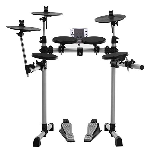 XDrum DD-400 E-Drum Set (Komplettes Schlagzeug, 4 Drum Pads, 3 Cymbal Pads, Sound Modul mit 180 Sounds, 10 Preset Kits, 40 Preset Songs, USB, MIDI)  