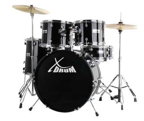 XDrum Classic Schlagzeug Komplettset Schwarz inkl. Schule  
