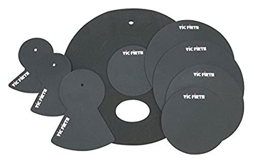 Vic Firth Rock Version Drum and Cymbal Mute Pad Set: 12”, 13”, 14”, 16", 22" Drum Pads Plus Hi-hat and 2 x Cymbal pads  