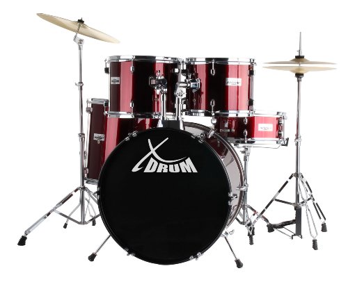 XDrum Classic Schlagzeug Komplettset Rot inkl. Schule  