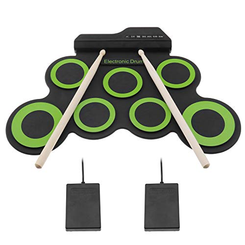 Digitales Elektronisches Schlagzeug Pad mit Drumsticks Kit 3 Rhythmen 8 Demo Songs Silikon Gummi Tragbar Kinder Schlagzeug Starters Jazzist  